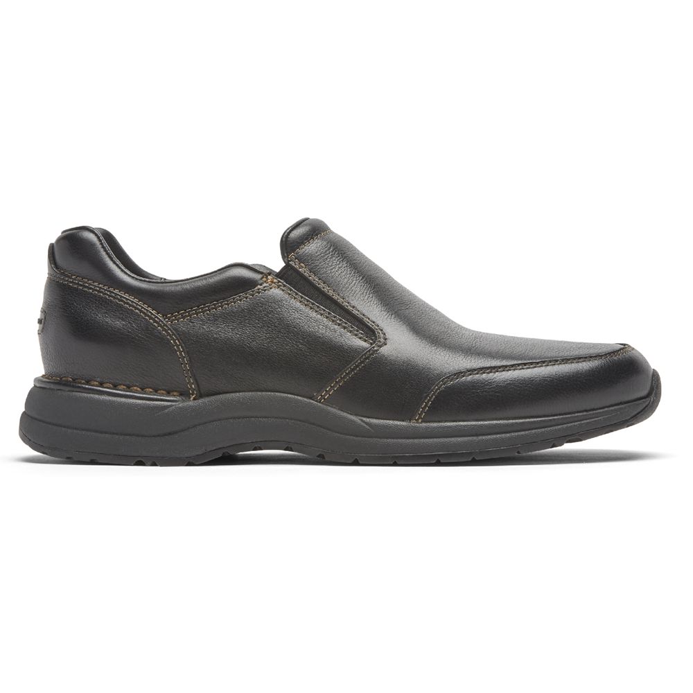 Sapatos De Caminhada Homem Rockport Edge Hill 2 Double Gore Slip-On Pretas,Portugal WIOZK-0439